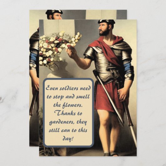 すばらしい園芸家さんお誕生日おめでとう！誕生日カード 招待状 (正面/裏面)