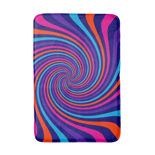 すばらしい多彩の渦巻のデザインはこれをカスタマイズ バスマット (正面縦)