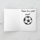 すばらしい季節のサッカーのコーチのおかげで サンキューカード (内部)