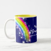 "すばらしい孫娘"の虹の濃紺のマグ ツートーンマグカップ (左)