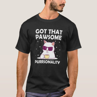 すばらしい性格の猫好きのためのモチベーションの引用 Tシャツ