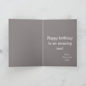 すばらしい息子さんへ 誕生日おめでとう シマウマ 写真入り シーズンカード (内部)