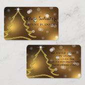 すばらしい愛らしいクリスマス金ゴールドキラキラ輝く木 名刺 (正面/裏面)