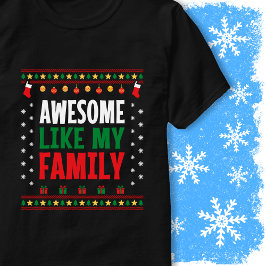 すばらしい我が家族おそろいクリスマスセーター Tシャツ