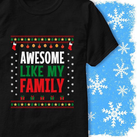 すばらしい我が家族おそろいクリスマスセーター Tシャツ