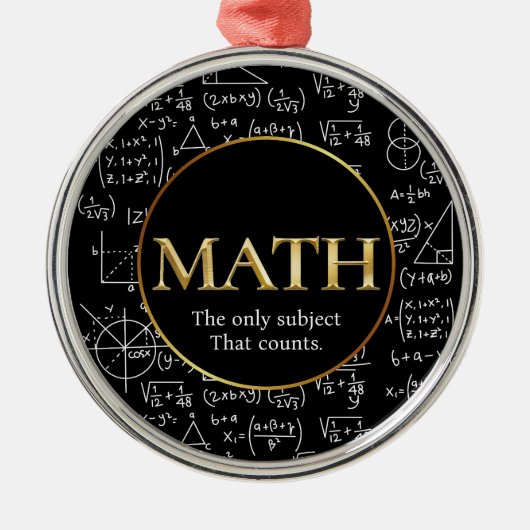 すばらしい数学教師 金色の教員感謝の日 メタルオーナメント (正面)