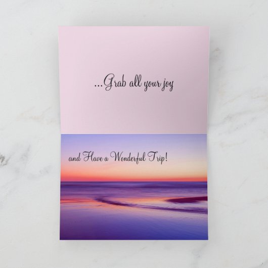 すばらしい旅行の挨拶状を持って下さい カード (内部)