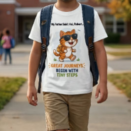 "すばらしい旅" かわいい猫の子供用Tシャツ Tシャツ