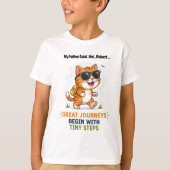 "すばらしい旅" かわいい猫の子供用Tシャツ Tシャツ (正面)