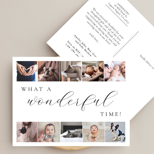 すばらしい時間 マルチフォト ミニマル 新生児 ポストカード