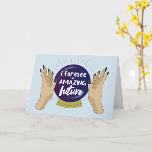 すばらしい未来の卒業のお祝いを予知して下さい カード (黄色い花)