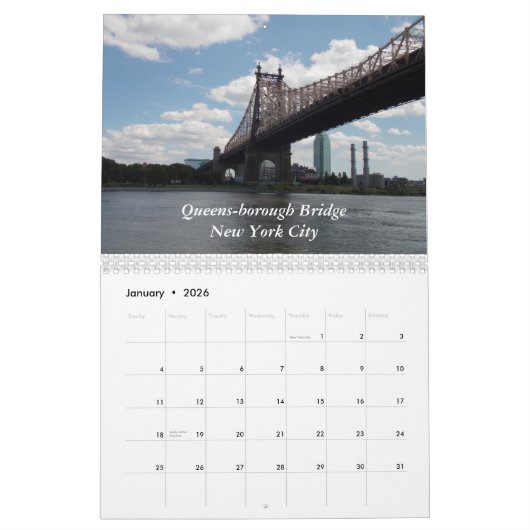 すばらしい橋 カレンダー (1月 2026)