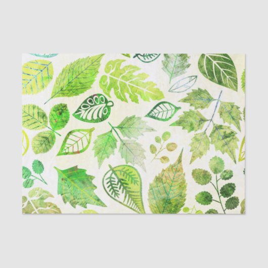 すばらしい水彩画の葉のプリント 薄葉紙 (正面)