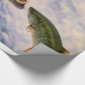 すばらしい灰色グマのサケのイメージ ラッピングペーパー (角)