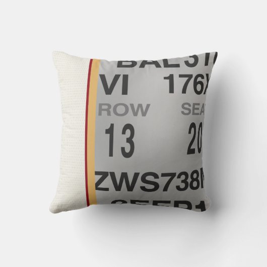 すばらしい灰色及び白いアイスホッケーのゲームのチケット クッション (裏面)