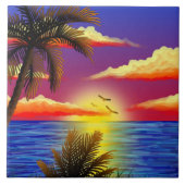 すばらしい熱帯日没 タイル (正面)