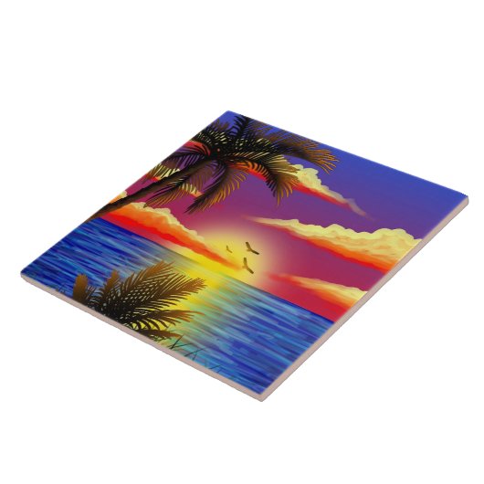 すばらしい熱帯日没 タイル (側面)