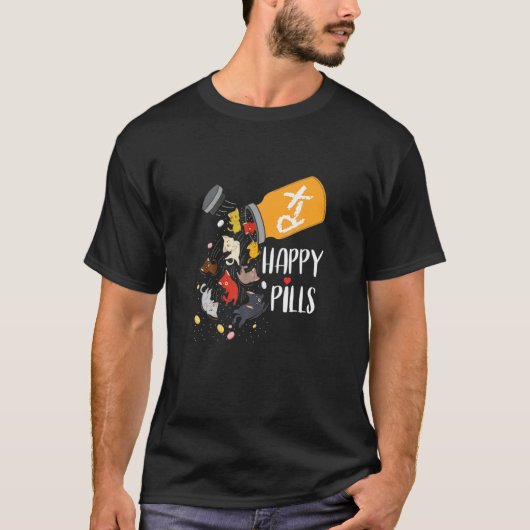 すばらしい猫 ハッピー錠 猫 Tシャツ (正面)