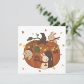 すばらしい秋:うさぎとカボチャ カード (スタンド正面)