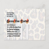 すばらしい第40誕生日のヒョウおよびレースA14 案内ポストカード (裏面)