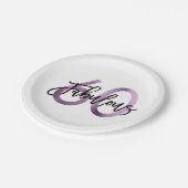 すばらしい第60 |のモダンでシックな薄紫の紫色の誕生日 ペーパープレート (アングル)