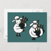 すばらしい羊がバグパイプを演奏 ポストカード (正面/裏面)