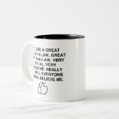 すばらしい義父ですね、素晴らしい義父です ツートーンマグカップ (正面左)