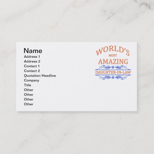 すばらしい義理の娘 名刺 (正面)