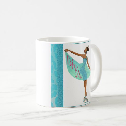 すばらしい花型女性歌手のマグ コーヒーマグカップ (正面右)