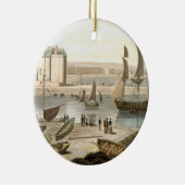 「すばらしい英国人のまわりの旅行からのWeymouth港、 セラミックオーナメント (右)