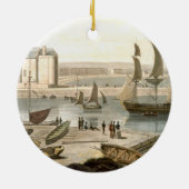 「すばらしい英国人のまわりの旅行からのWeymouth港、 セラミックオーナメント (裏面)