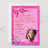 すばらしい菓子16のカラオケの誕生会の写真 招待状 (正面)