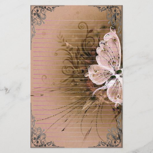 すばらしい蝶ピクセル芸術 便箋 (正面)