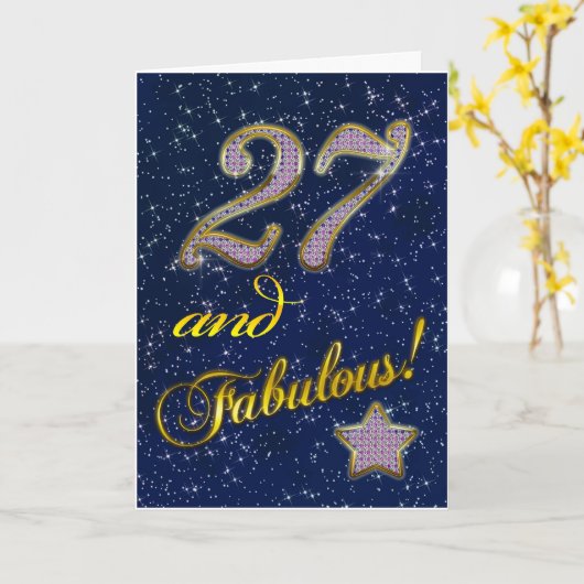 すばらしい誰かのための第27誕生日 カード (黄色い花)