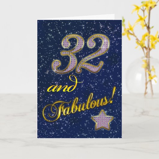 すばらしい誰かのための第32誕生日 カード (黄色い花)