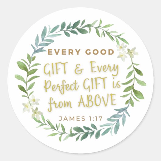 「すばらしい贈り物と完璧な贈り物の全て。 ラウンドシール (正面)