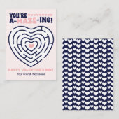 すばらしい迷路教室のバレンタインカード ノートカード (正面/裏面)