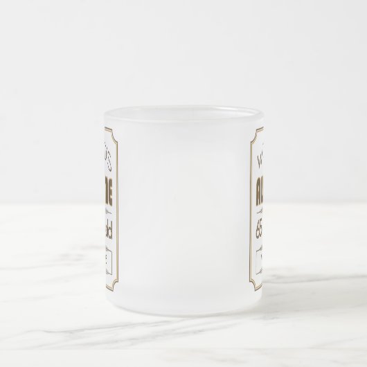 すばらしい金ゴールド第65の誕生祝いの世界のベスト フロストグラスマグカップ (中央)