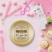 すばらしい金ゴールド第80の誕生祝いの世界のベスト ペーパープレート (パーティー)