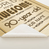 すばらしい金ゴールド第90の誕生祝いの世界のベスト シェルパブランケット (3/4)