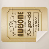 すばらしい金ゴールド第90の誕生祝いの世界のベスト シェルパブランケット (正面(横))