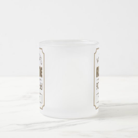 すばらしい金ゴールド第90の誕生祝いの世界のベスト フロストグラスマグカップ (中央)