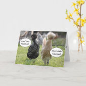 すばらしい鶏の挨拶状 カード (黄色い花)