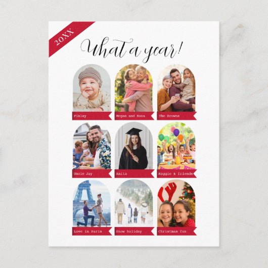 すばらしい1年を写真9枚で家族のポストカード シーズンポストカード (正面)