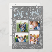 すばらしい1年 ドゥードル コラージュ 4枚の写真 シーズンカード (正面/裏面)