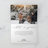 すばらしい1年 ネイビー フォト コラージュ ハッピー ホリデー シーズンカード (内部)