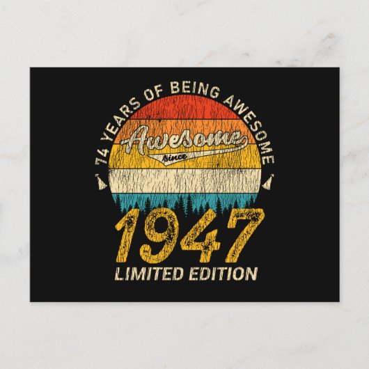 すばらしい1947年製レトロ78歳の誕生日プレゼント ポストカード (正面)