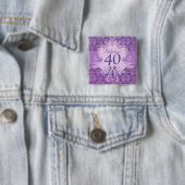 "すばらしい40"年齢のダマスク織象のボタンかバッジ 缶バッジ (インサイチュ)