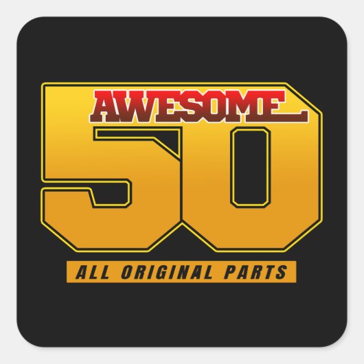 すばらしい50歳の誕生日と記念日 スクエアシール (正面)
