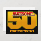 すばらしい50歳の誕生日と記念日 ポストカード (正面/裏面)